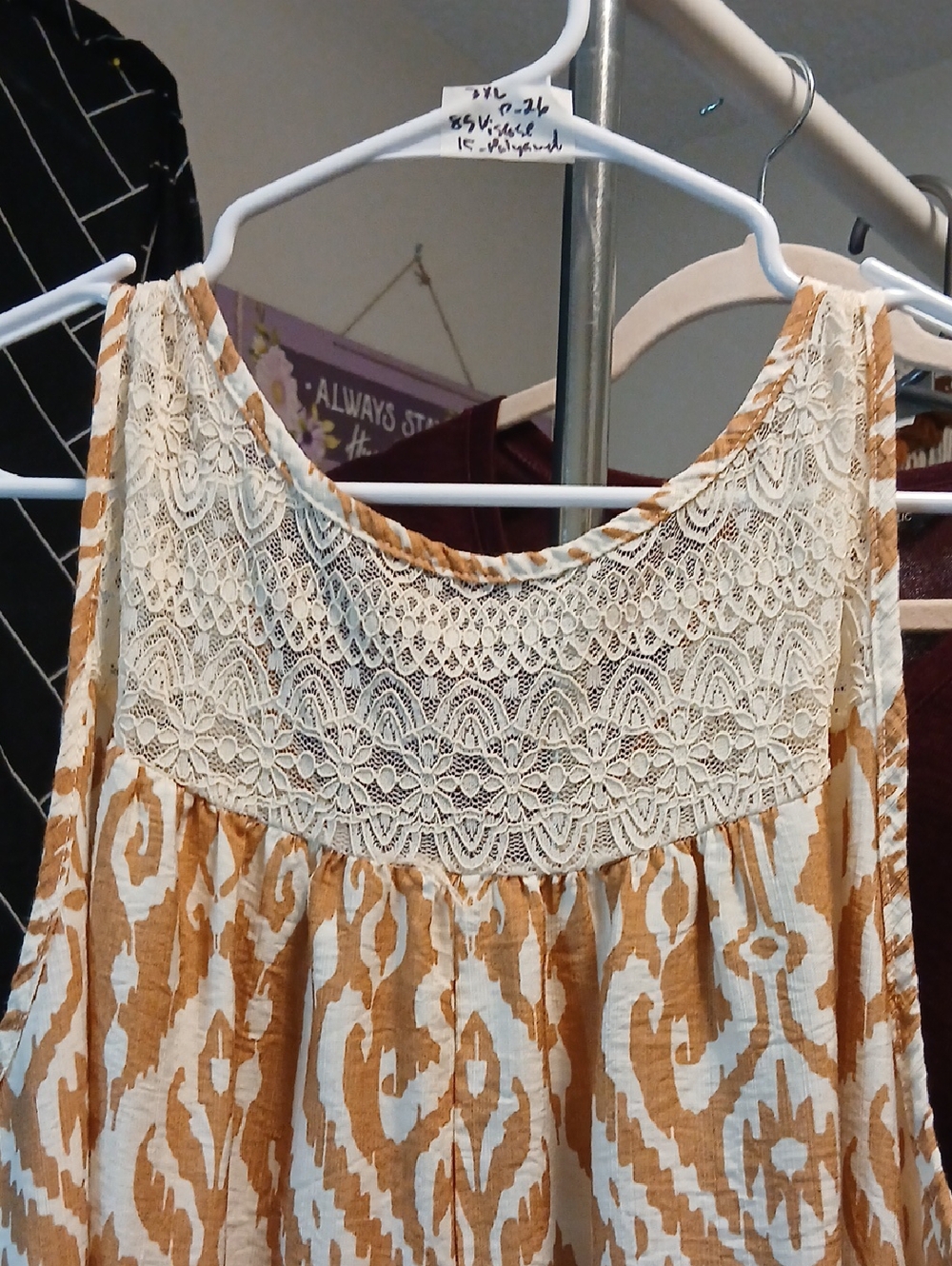 Lace brownwhite dress